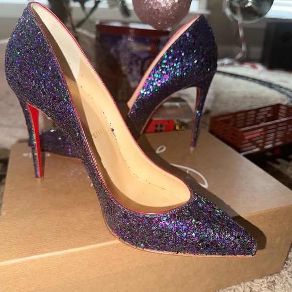 Glitter purple Christian louboutin shoes size 39 - Picture 3 of 12
